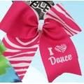 I love Dance 2 Tone Zebra Stripe Hair Bow